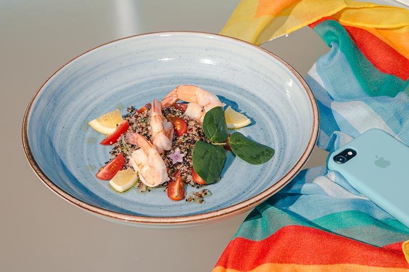 Pratos especiais detalhes pratos com camarão